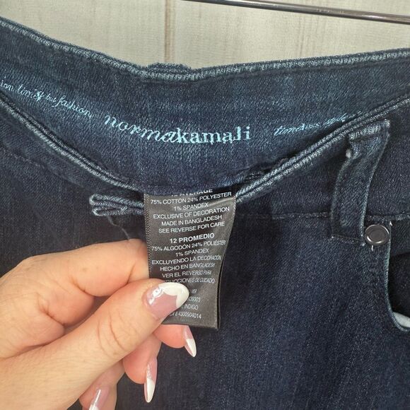 Norma Kamali Women’s 12 Blue Denim Bootcut Jeans - Picture 2 of 4